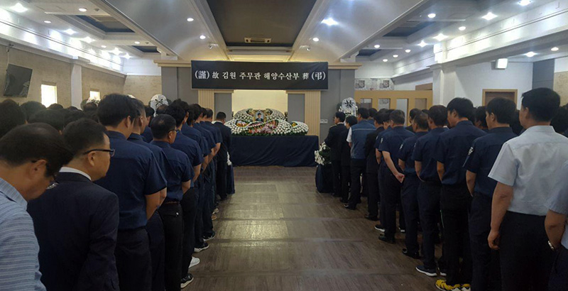 ▲ 7월 28일 오전, 고 김 원 조합원에 대한 영결식이 전남 목포의 한 장례식장에서 진행되고 있다. 사진 제공=전남본부